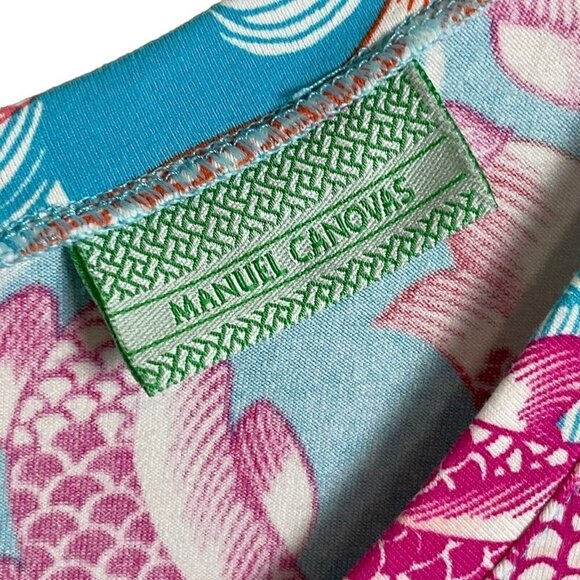 Manuel Canovas Size 8/10 Tropical Koi Fish Turquoise Pink Dress - Picture 3 of 7